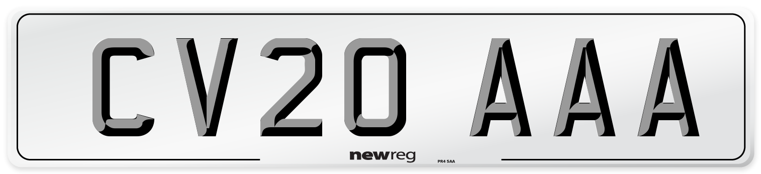 CV20 AAA Number Plate from New Reg